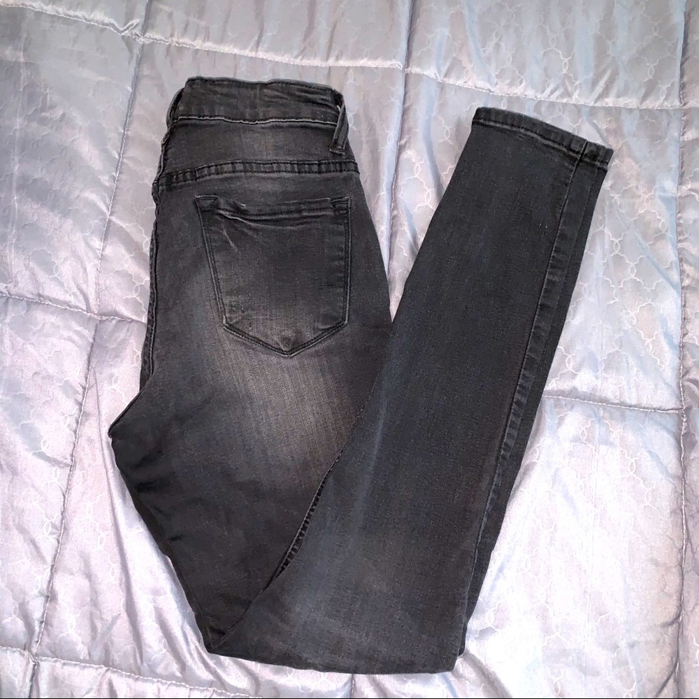 Black Moto Style Skinny Jeans